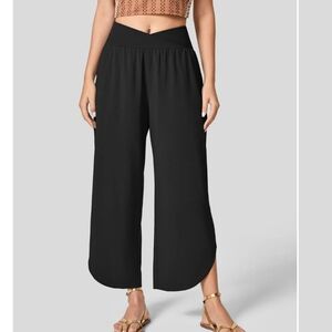 Breezeful™ High Waisted Crossover Plicated Side Pocket Split Quick Dry pants